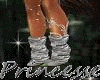feather boots silver