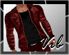 Red Leather Jacket M