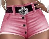Pink Belted Shorts