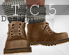 brown boots & socks