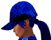 blue dj Hat w/hair