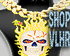 Chain Gold Head Skull