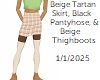 [BB] Beige Tartan Thighb