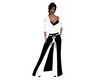 pantalon jupe blanc noir
