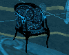 teal and black chair