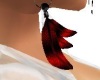 earring, red feather