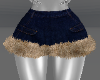 Blue Denim Fur Skirt