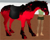 black and blood horse