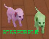 purple n green puppies