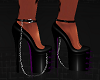 Tease black purple heels