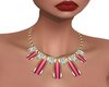 PnkPch Gem Gld  Necklace