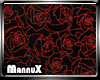BLACK AND RED ROSES RUG