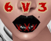 6v3| Red Stiched up Lips