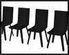 5 Black Wood Chairs ~