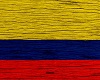 Colombia Flag On Wood