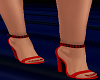 Red Flannel Strap Heels