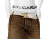 BROWN elv denim shorts