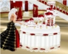 Rose wedding cake table
