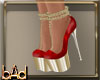 Red Gold Party Heels