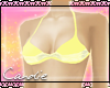 stripe yellow bikini top