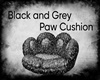 Black & Grey Paw Cushion