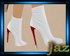 WHITE / RED HEELS ANKLE