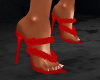Red Fur Sandals