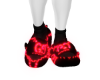 PB BLACK GC RED SLIPPERS
