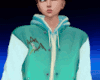 A/ mTeal & White Hoodie