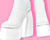 {L} Suki white boots