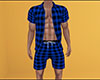 Blue PJs Plaid Short M