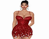 red sequins dress