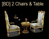 [BD] 2 chairs & table
