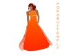 orange sheer gown
