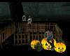 bench halloween pumpkins