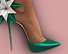 B- Green Flower heels