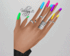 Neon Nails+ Rings❤