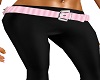 black pants /pink belt