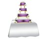 purple wht wedding cake