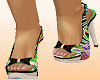 Multicolor/black heels