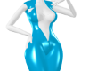 Blue latex sexy bodysuit