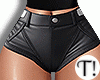 T! Black Leather Shorts