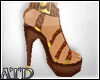 A| brown heels/sandals.