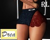 Red Lace/Denim Skirt RL