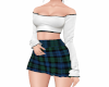 Plaid Trimmed White Top