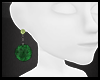 Green Pom Earrings