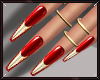 𝓛  Nails Red-Gold