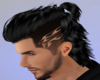Black hair + fire tattoo