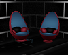 blu and red pod seat