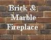 Brick & Marble Fireplace